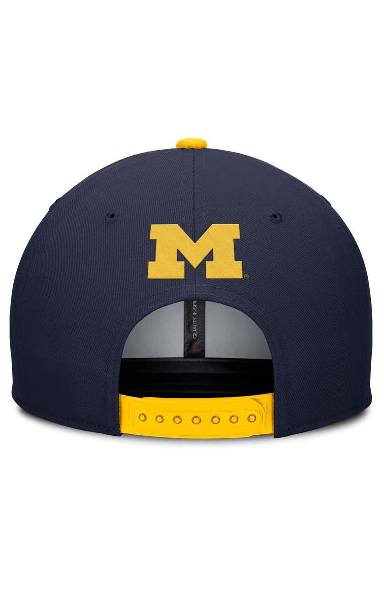 Jordan Brand Men's Jordan Brand Navy/Maize Michigan Wolverines 2025 Sideline Campus Pro Local Snapback Hat, Alternate, color, Navy