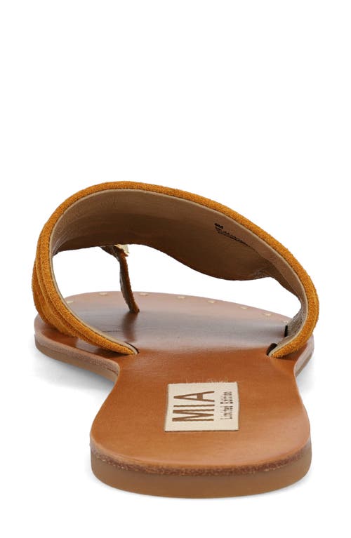 Mia Tiffani Slide Sandal In Mustard