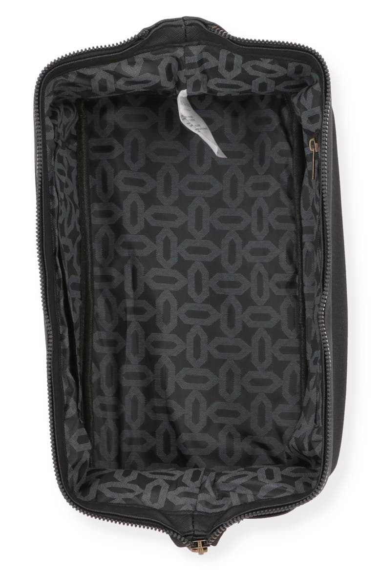 Faux Leather Toiletry Bag, Alternate, color, BLACK