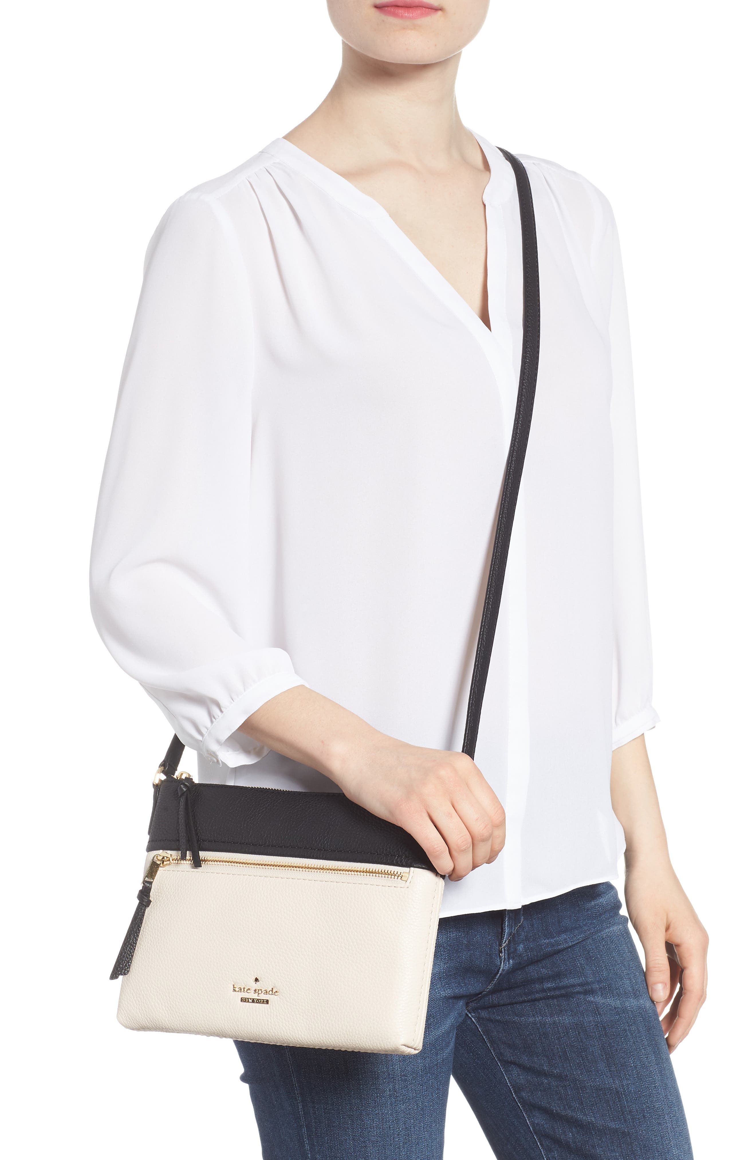 Kate Spade New York jackson street - gabriele leather crossbody bag, Alternate, color, 