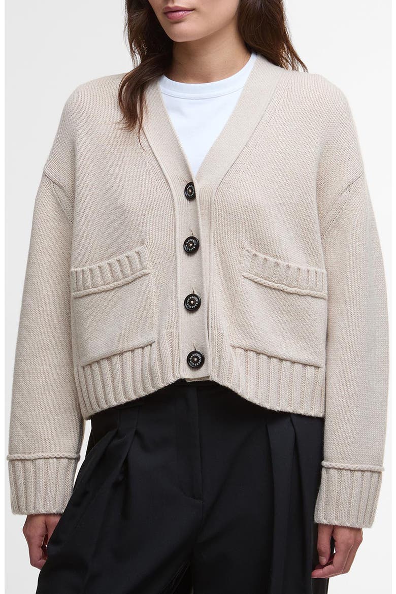 Faye Cotton & Wool Blend Cardigan, Main, color, OATMEAL