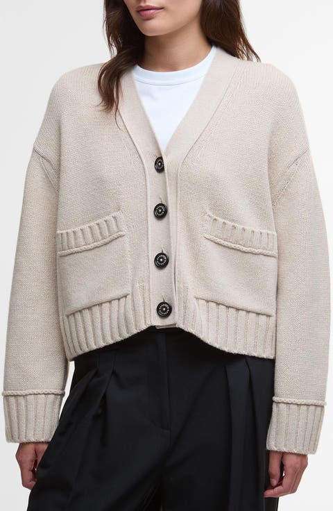 Faye Cotton & Wool Blend Cardigan
