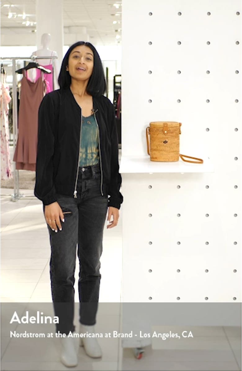 Woven Rattan Structured Basket Bag, sales video thumbnail