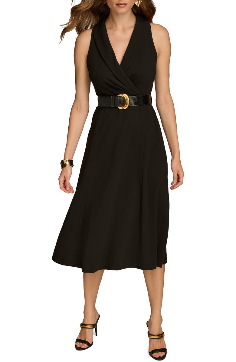 Donna Karan New York Belted Sleeveless Midi Dress, Main, color, 
