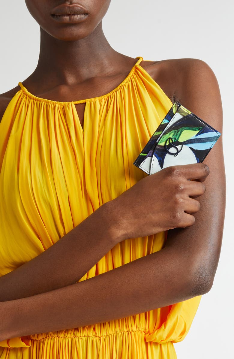 Christian Louboutin Loubi54 Mooncrest Leather Card Case, Alternate, color, Multi/ Navy