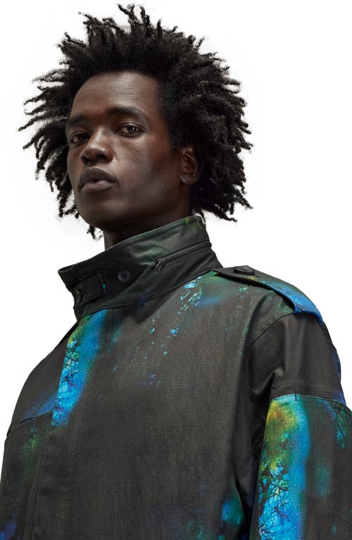 Y-3 Aop Field Jacket In Black/blue Multicolor