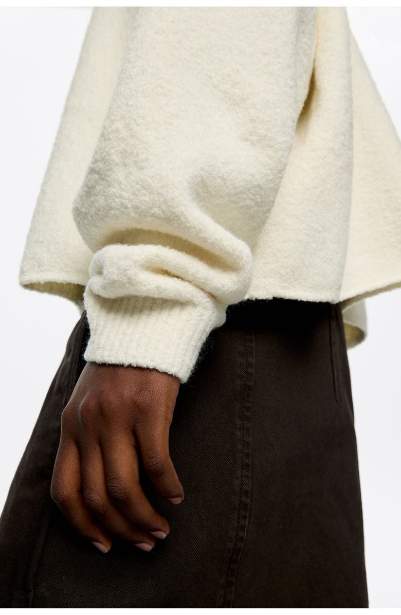 Bimba y Lola Cotton Boxy Sweater, Alternate, color, Ivory