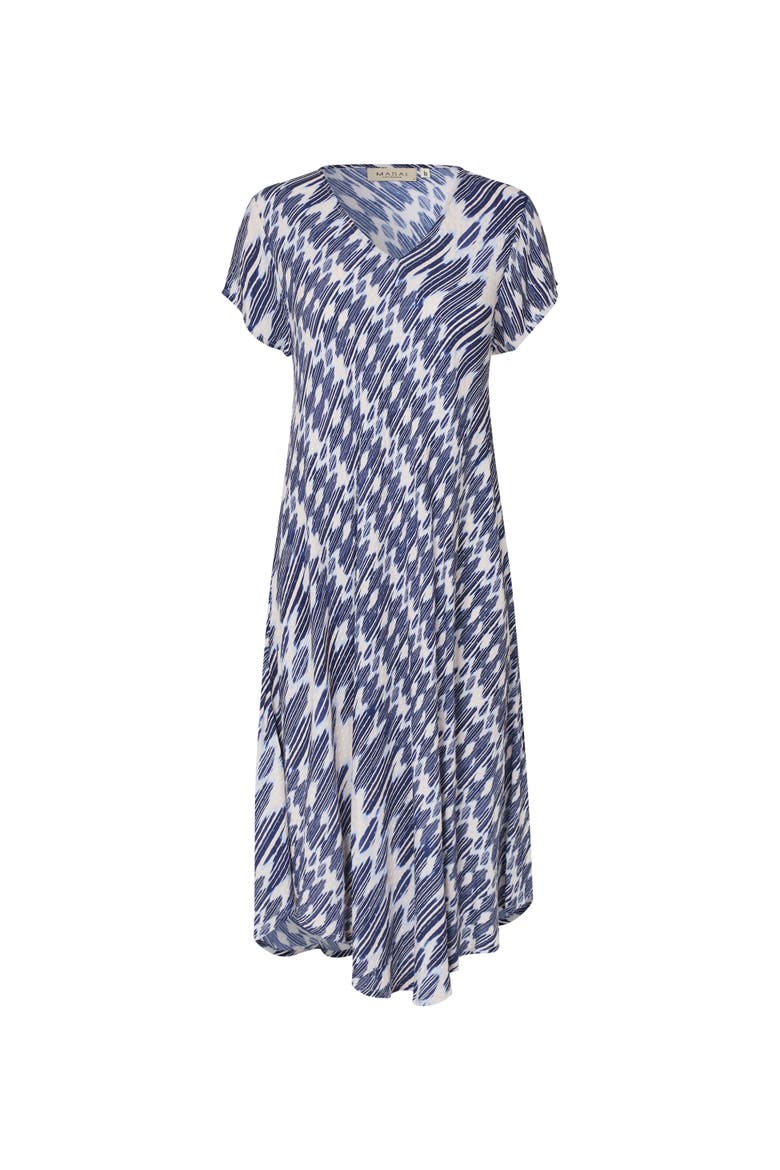 Manebili Silky Drape V-Neck Dress, Alternate, color, Medieval Blue