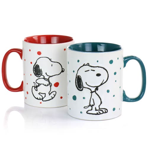 Peanuts Freckled Joy 15oz Stoneware 4 Piece Mug Set In Multi