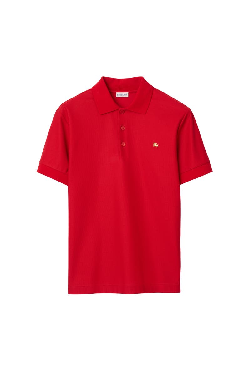 Burberry Metal Knight Cotton Polo Shirt, Alternate, color, Crayon Red