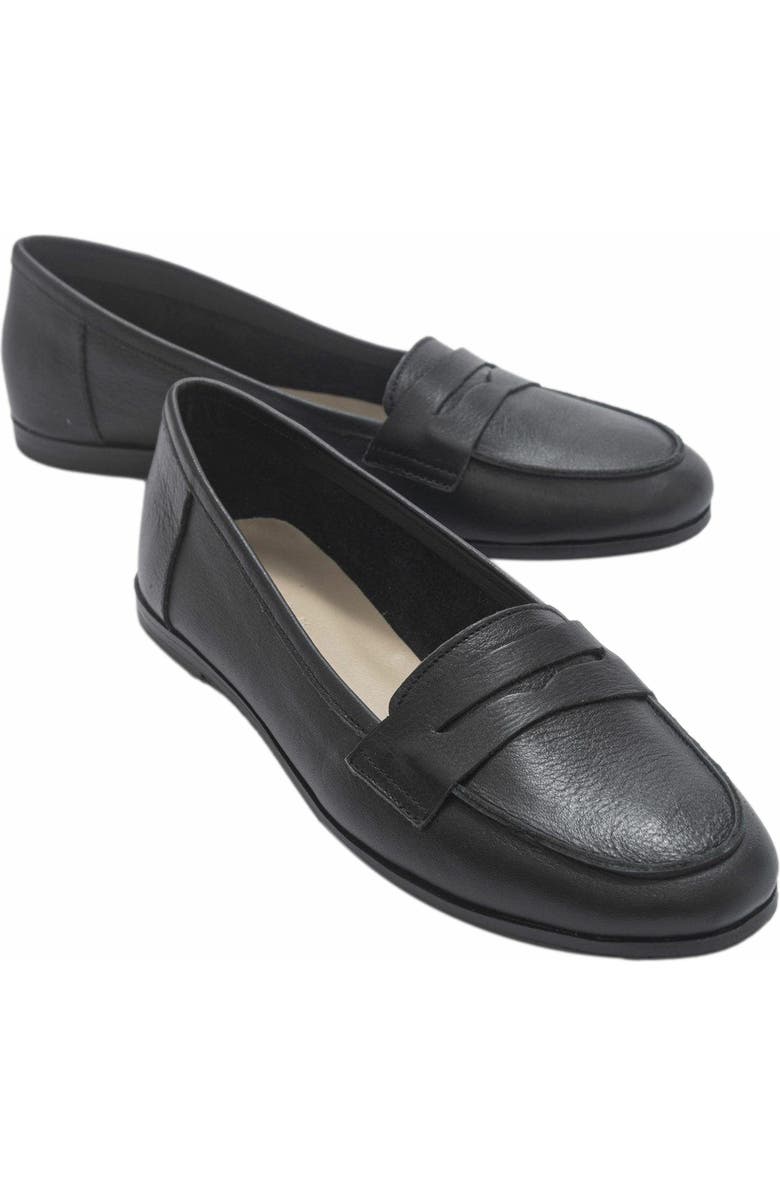 Forever & Always Shoes Dorothy Leather Loafer, Alternate, color, Black Leather