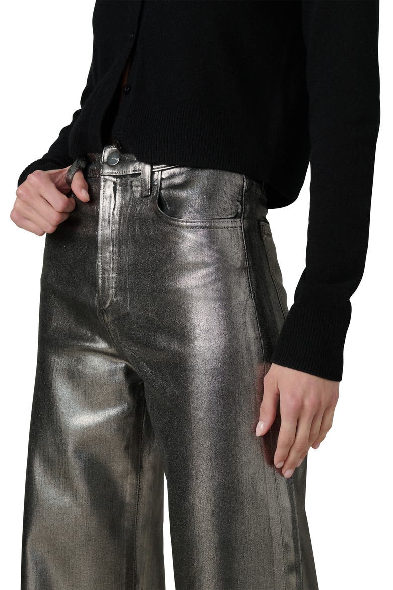 The Mia Coated Wide Leg Jeans, Alternate, color, PEWTER FOIL
