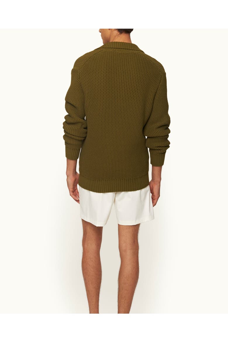 Bowmont Classic Fit Chunky Ribbed Collar Jumper, Alternate, color, KHAKI