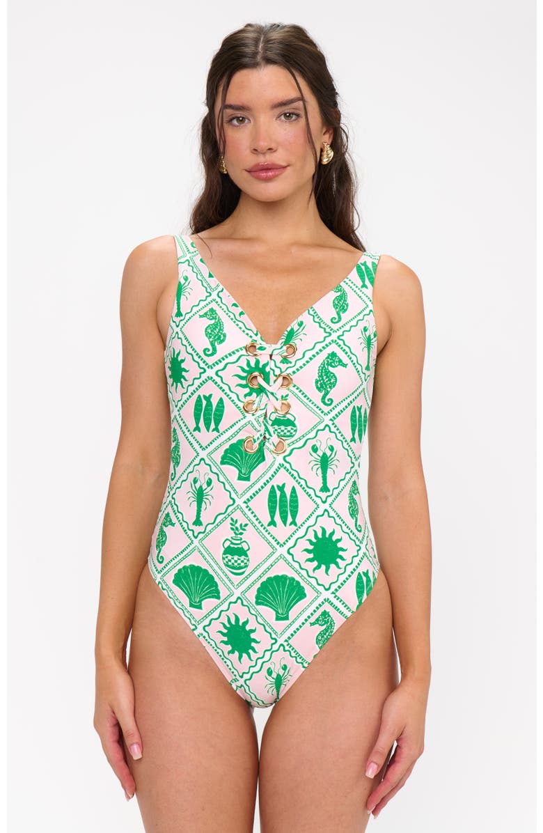 Show Me Your Mumu Kauai One Piece, Alternate, color, Coastal Collage
