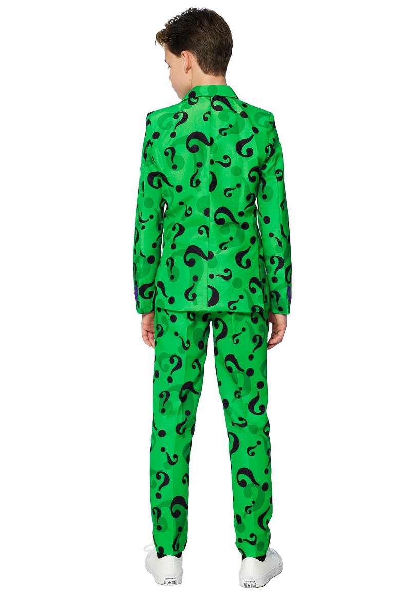 Kids' The Riddler Two-Piece Suit with Tie, Alternate, color, GREEN