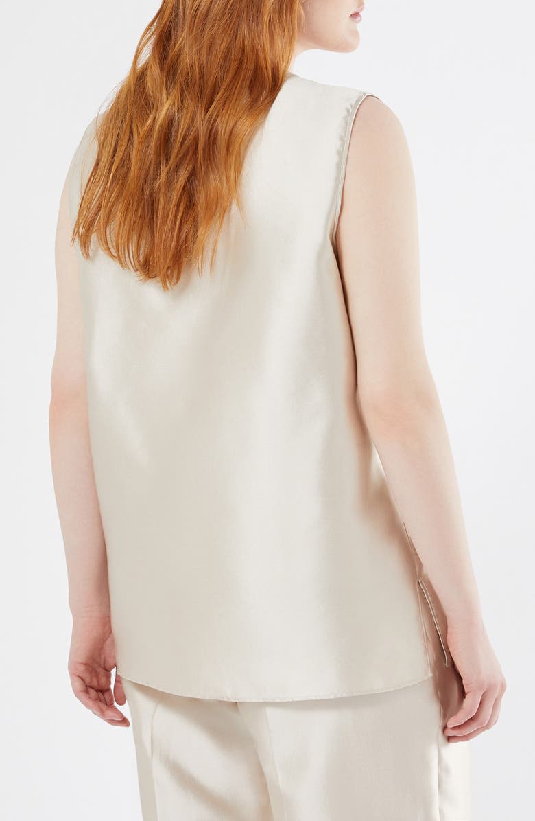 Marina Rinaldi Foggia Sleeveless Silk & Cotton Shell, Alternate, color, Sand