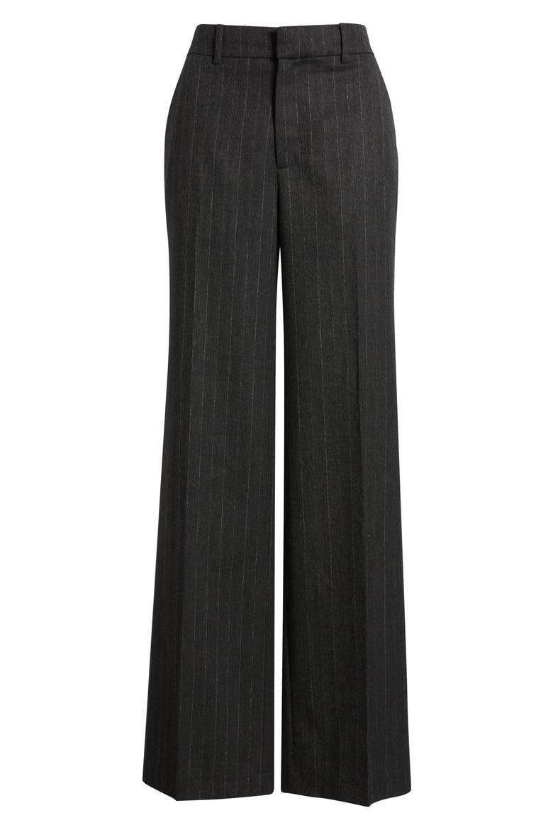 The Relaxed Pinstripe Straight Leg Trousers, Alternate, color, GREY MULTI LUREX