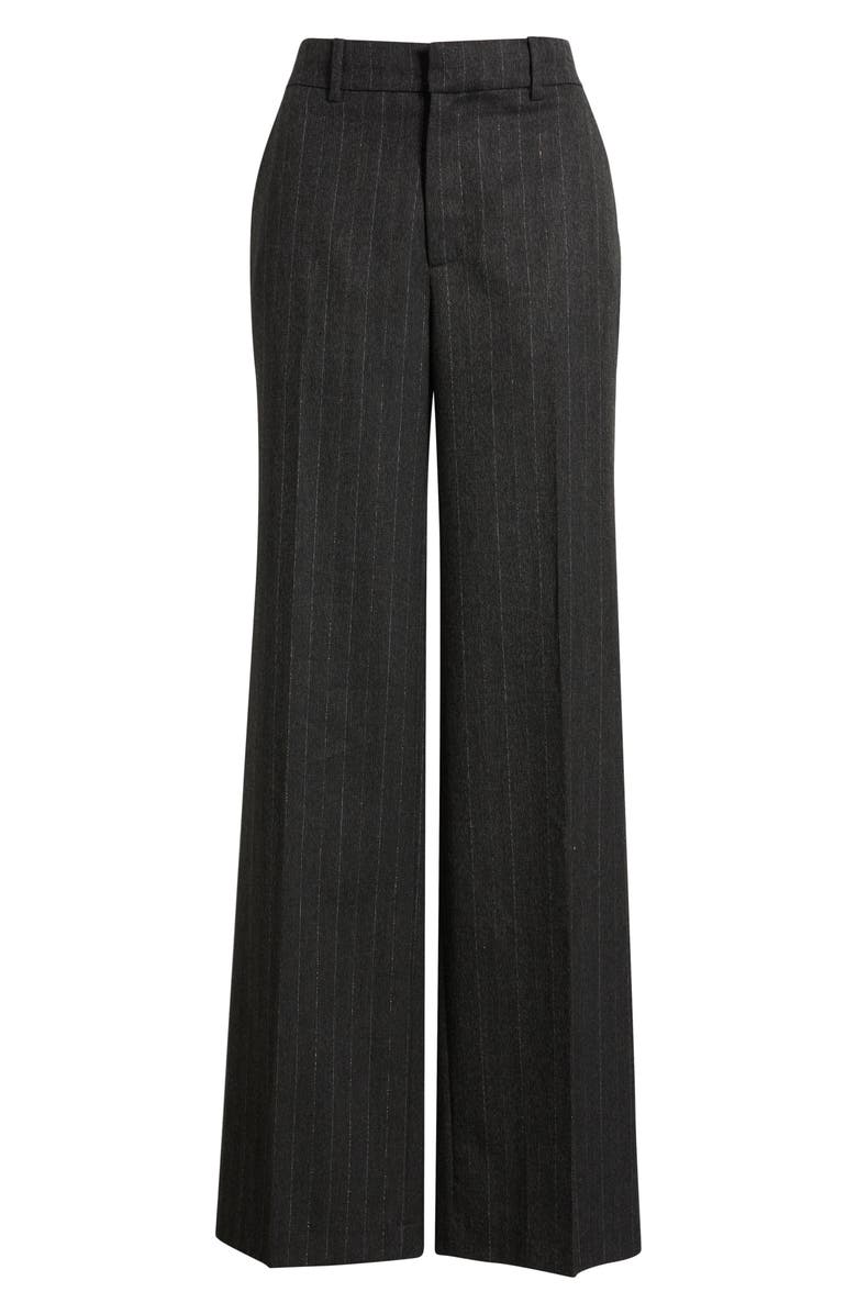 FRAME The Relaxed Pinstripe Straight Leg Trousers, Alternate, color, Grey Multi Lurex