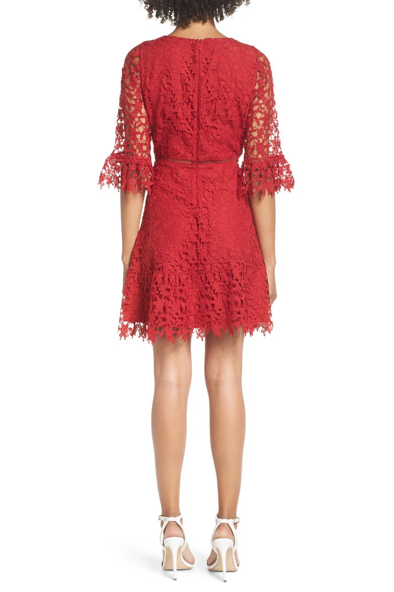 BB Dakota In the Moment Lace Dress, Alternate, color, SCARLET RED