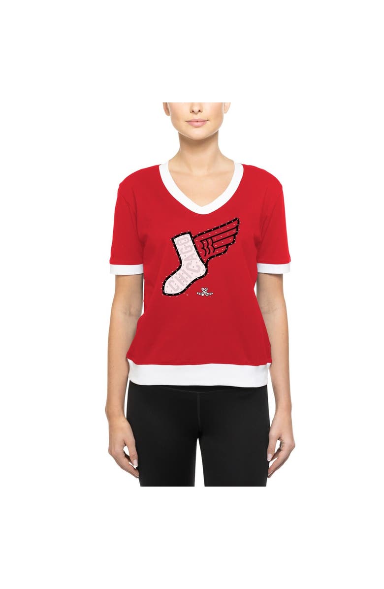 New Era Women's New Era  Red Chicago White Sox 2025 City Connect Rhinestone V-Neck T-Shirt, Alternate, color, Red