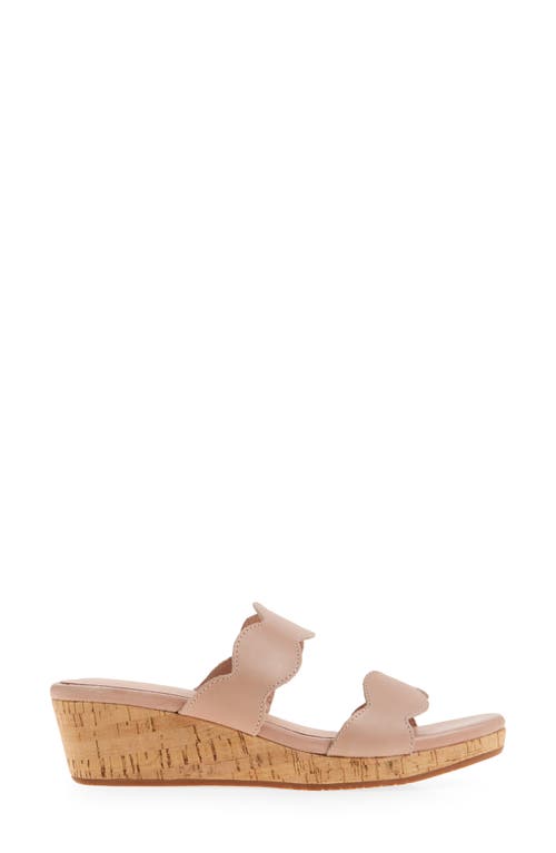 Chocolat Blu Fira Platform Wedge Slide Sandal In Rose Leather