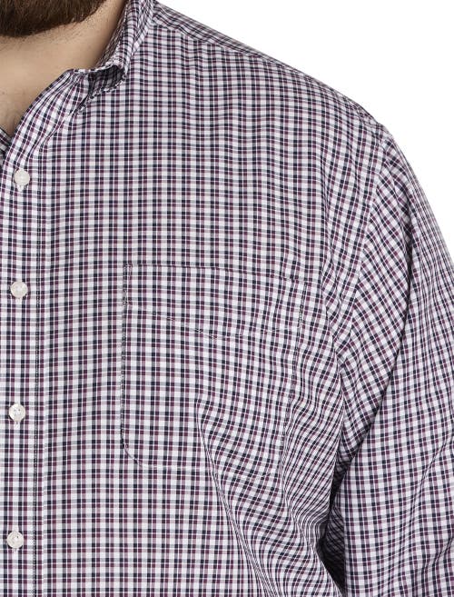 Oak Hill By Dxl Big & Tall Check Patterned Sport Shirt In Purple Multi