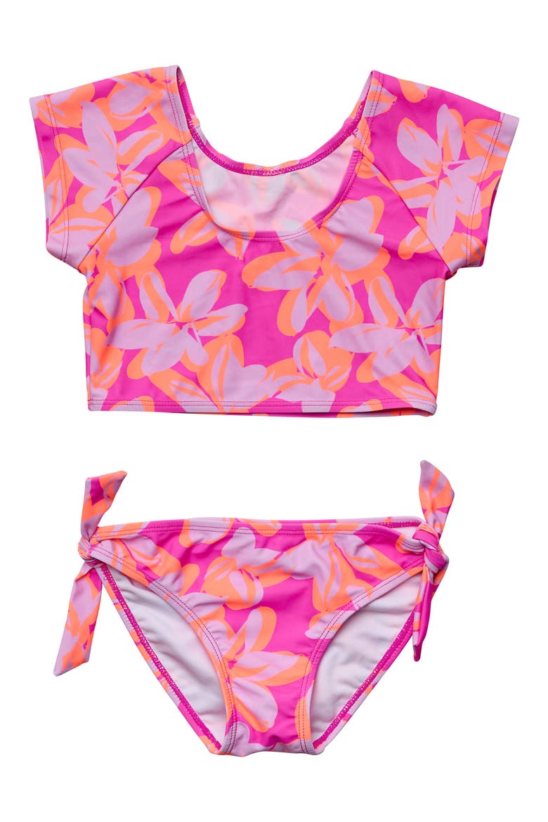 Kids' Hibiscus Hype Two-Piece Swimsuit, Main, color, PINK