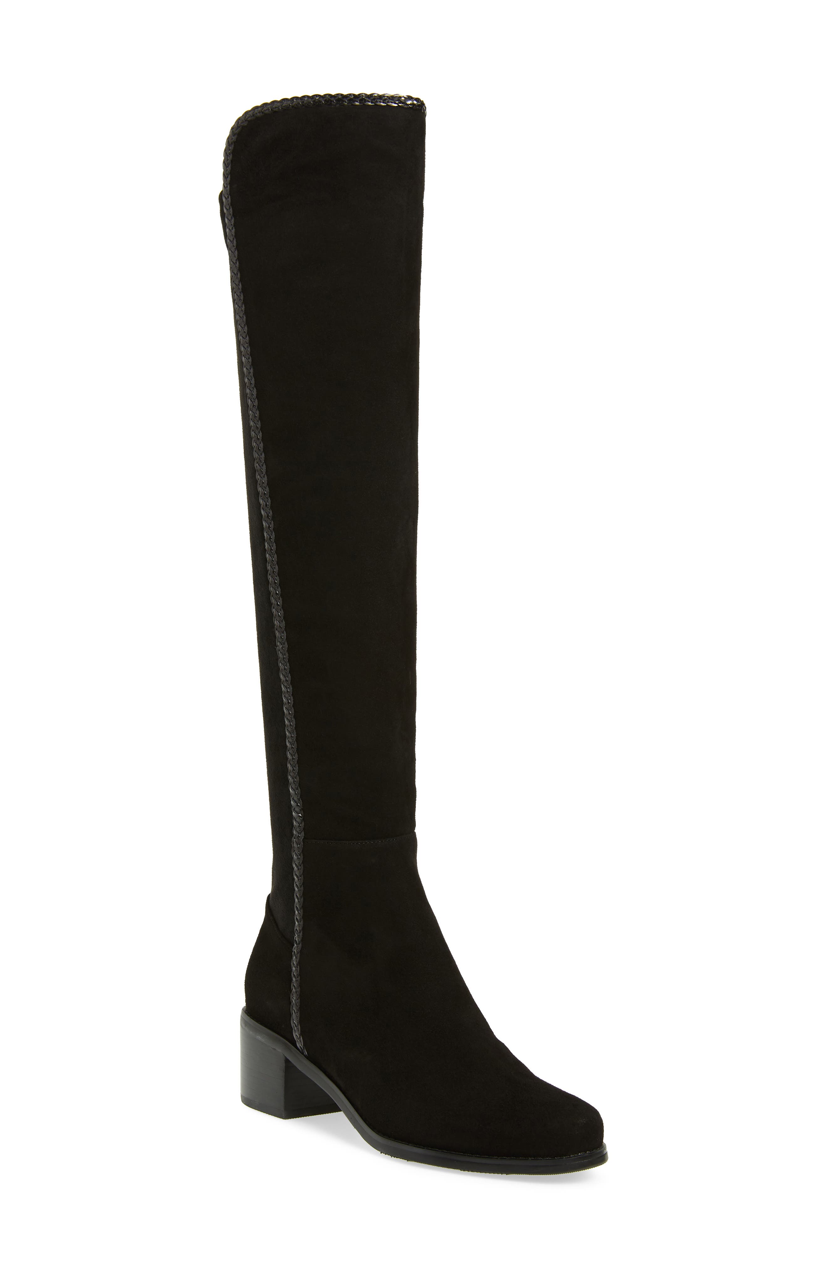Florence Waterproof Over the Knee Boot, Main, color, BLACK SUEDE 2