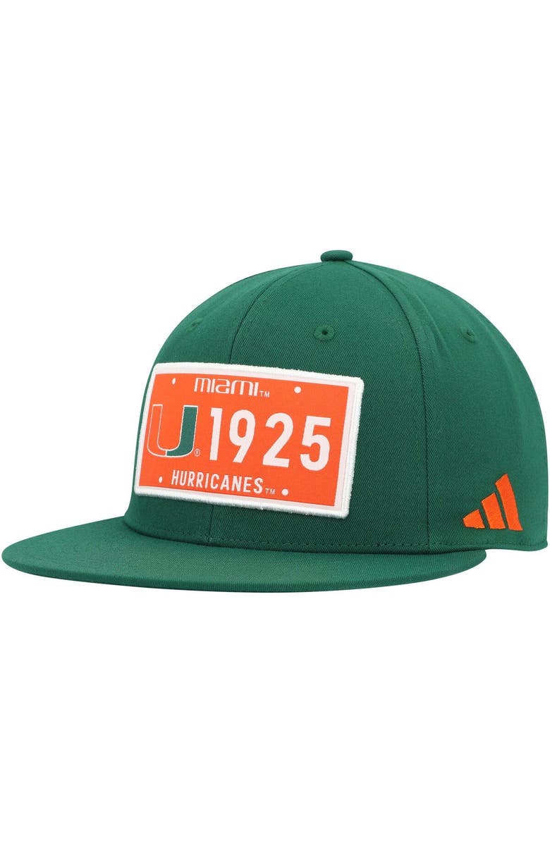 adidas Men's adidas  Green Miami Hurricanes Established Snapback Hat, Main, color, 