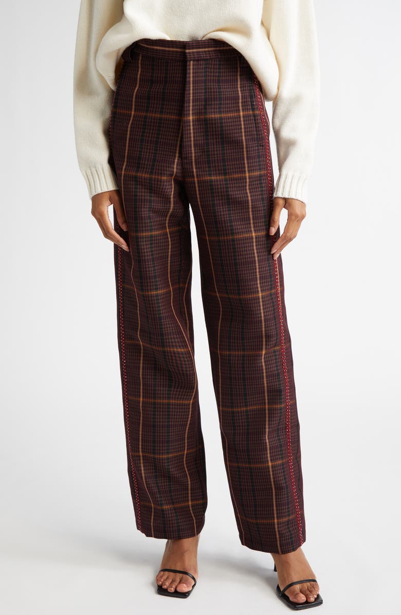 Diotima Thirds Straight Leg Trousers, Main, color, Maroon