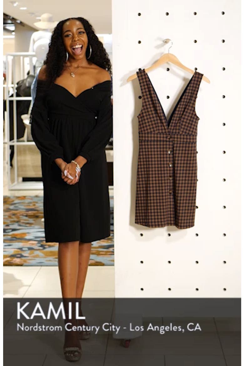 Check Button Front Pinafore Dress video