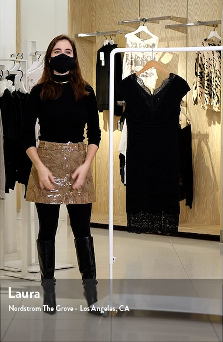 Soft Pleated Cap Sleeve V-Neck Sheath Dress, sales video thumbnail