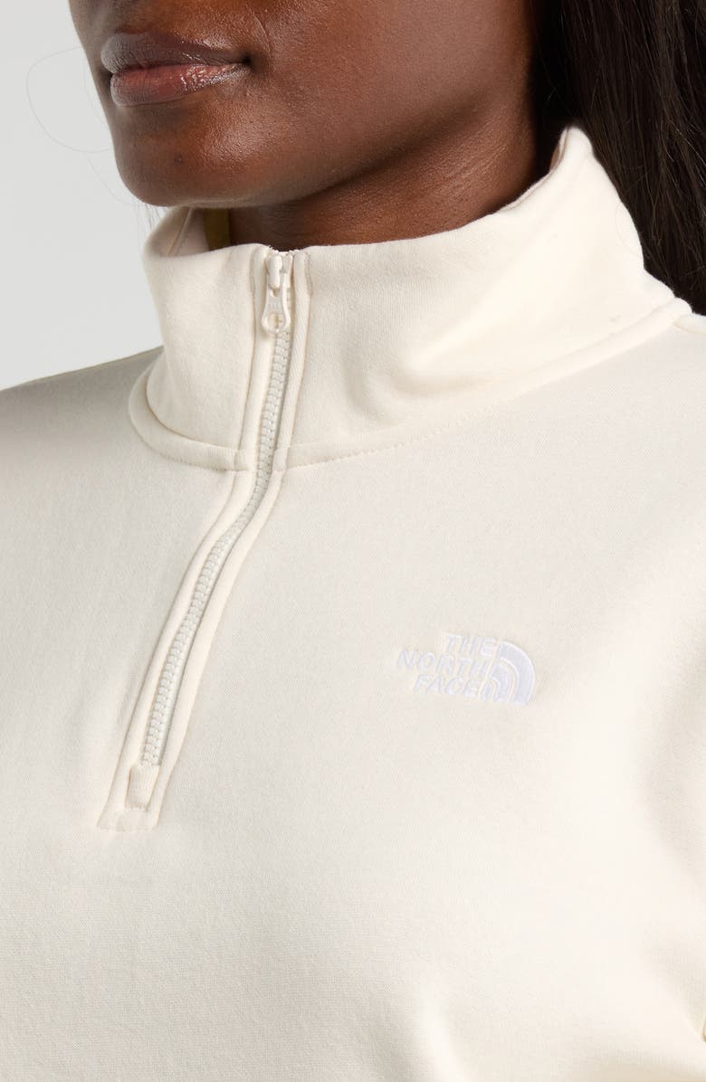 The North Face Evolution Simple Dome Cotton Blend Quarter Zip Sweatshirt, Alternate, color, White Dune
