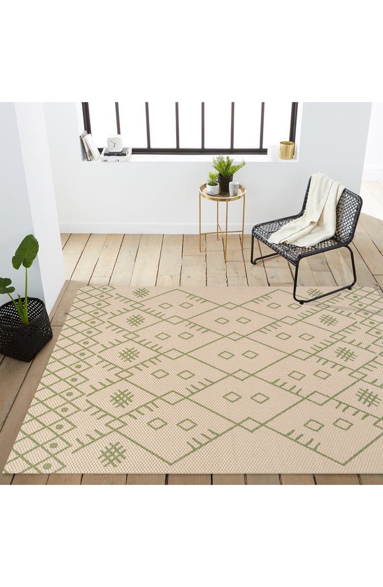 JONATHAN Y Boho Moroccan Indoor/Outdoor Area Rug, Alternate, color, Beige/Green