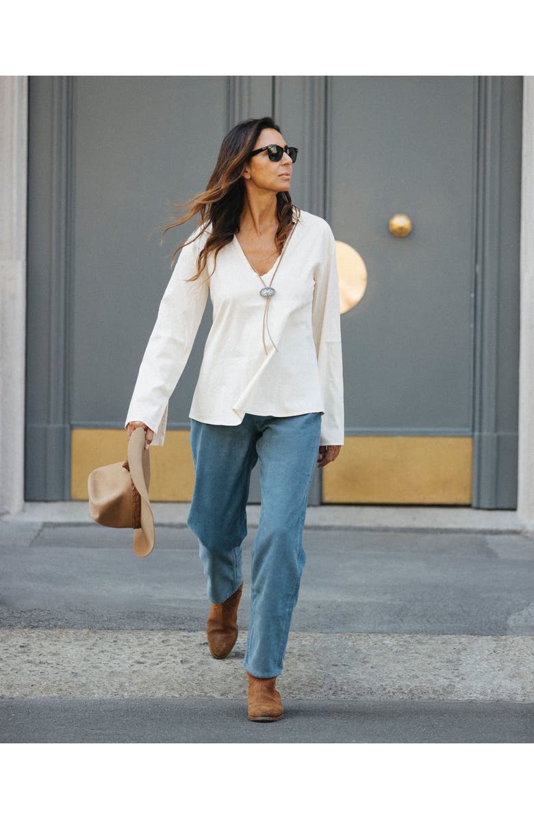 Fortela Gisele Cotton Canvas Blouse, Alternate, color, Ecru