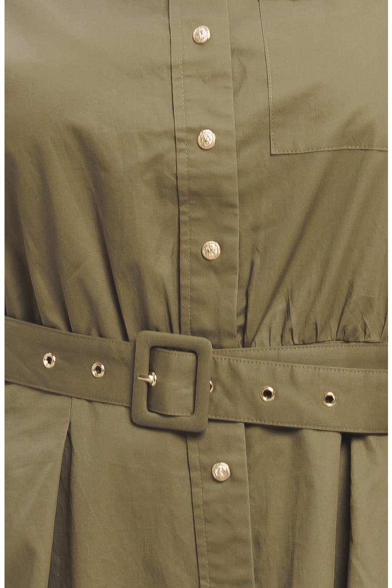 Belted Sleeveless Maxi Shirtdress, Alternate, color, OLIVE