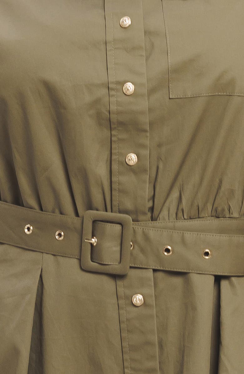 FLYING TOMATO Belted Sleeveless Maxi Shirtdress, Alternate, color, Olive