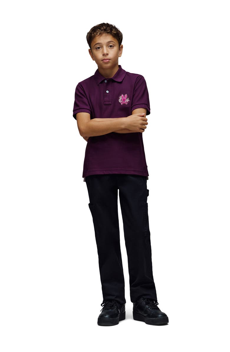 Psycho Bunny Kids' Auguste Piquè Polo, Alternate, color, Potent Purple