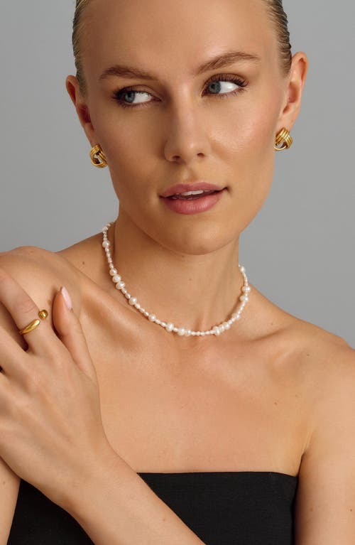 Nialaya Honolulu Pearl Choker Necklace In White