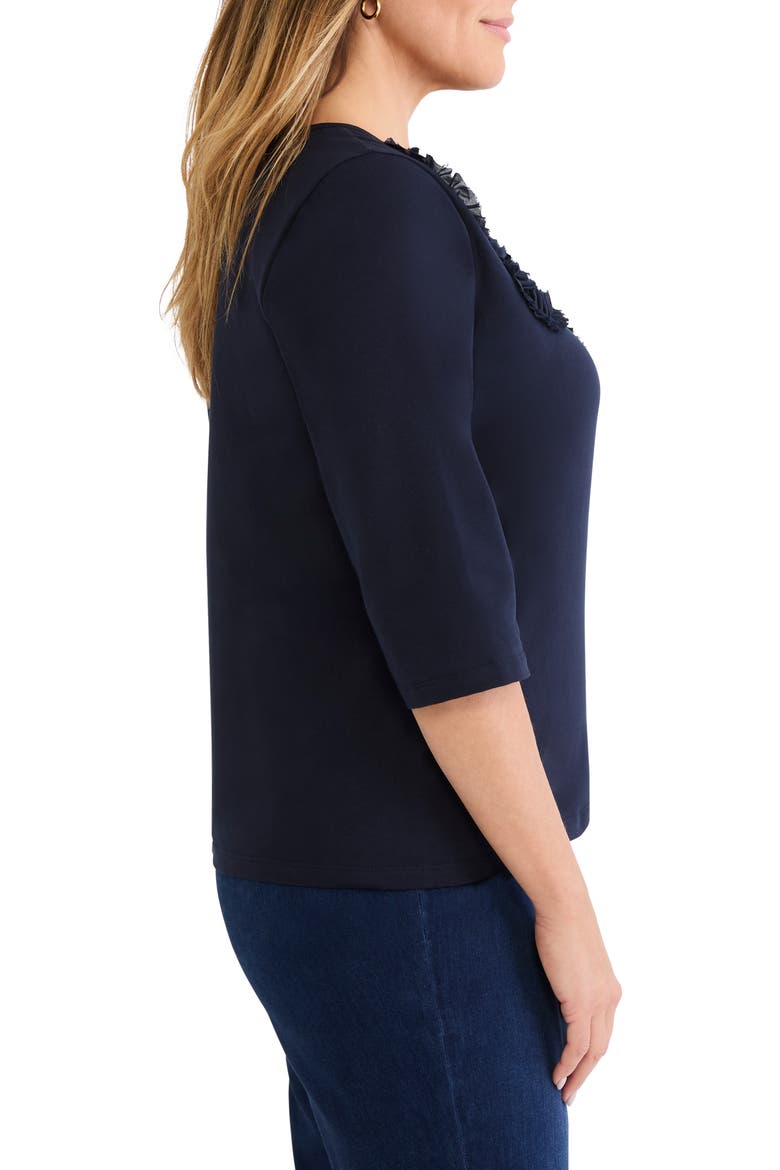 Mesh Appliqué Top, Alternate, color, DARK INDIGO