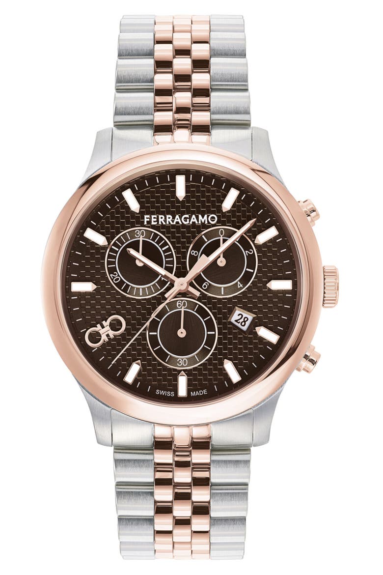 Duo Chrono Bracelet Watch, Main, color, TWO TONE